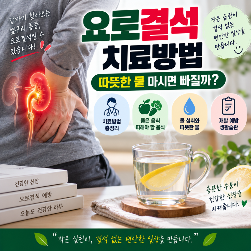 요로결석 치료방법, 좋은 음식과 따뜻한 물 마시면 도움이 될까?