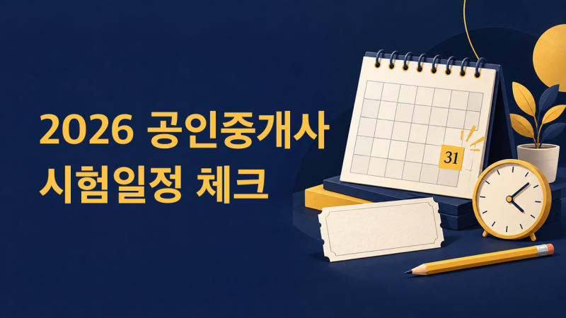 2026 공인중개사 시험일정, 빈자리 접수부터 시험일·발표까지