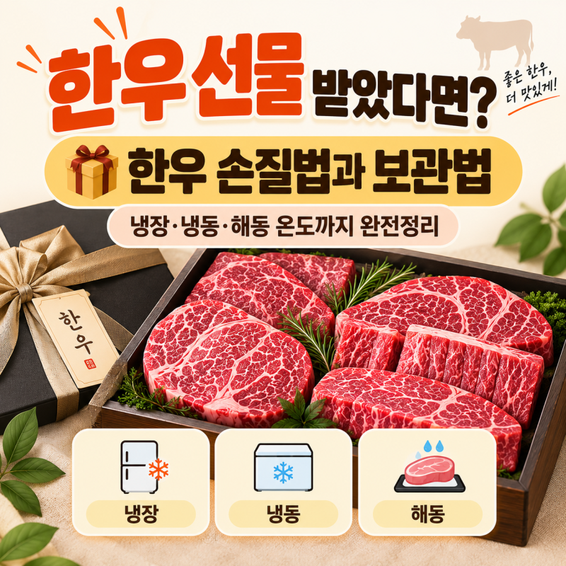 한우 선물 받았다면? | 한우 손질법과 보관법, 냉장·냉동·해동 온도까지 완전정리