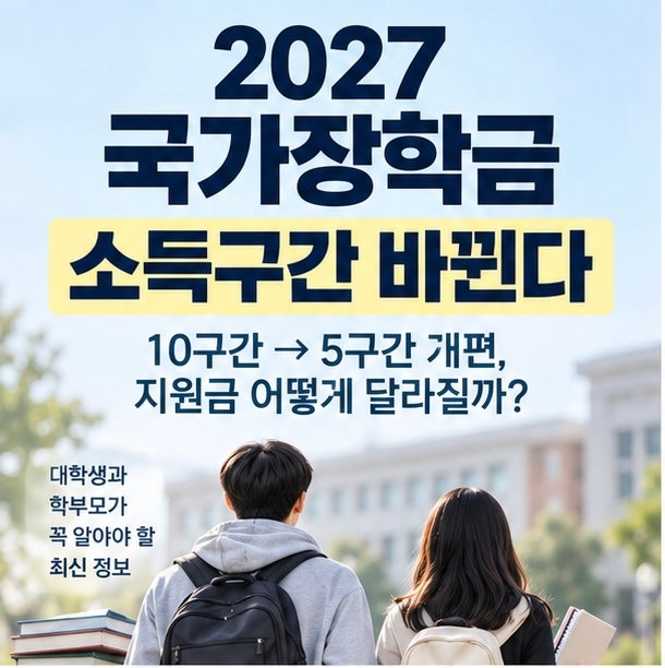 2027 국가장학금 소득구간 바뀐다｜10구간→5구간 개편, 지원금 어떻게 달라질까?
