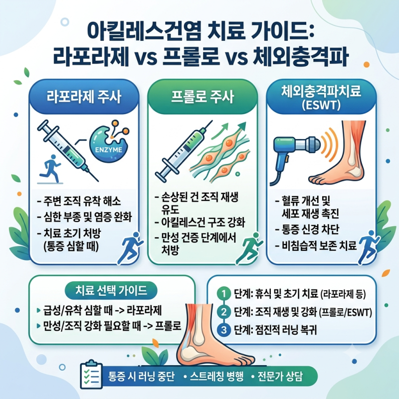 아킬레스건염 주사치료와 체외충격파치료의 효과 및 실손보험 보상 기준