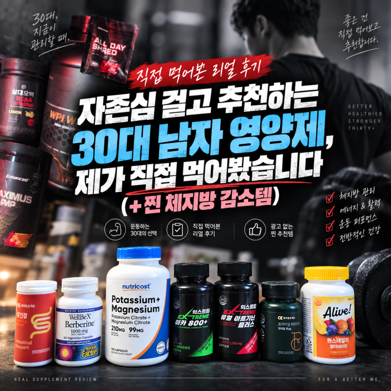 자존심 걸고 추천하는 30대 남자 영양제, 제가 직접 먹어봤습니다 (+찐 체지방 감소템)