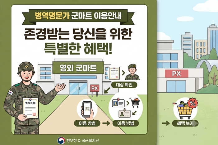 2027년 병역명문가 PX 이용방법 변경 안내 동반가족 이용 불가