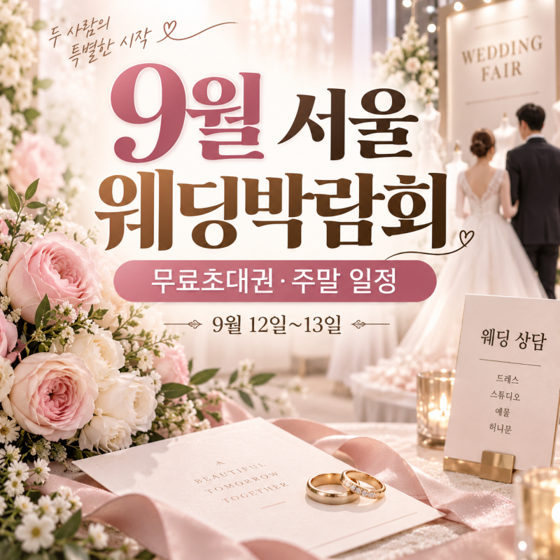2026년 9월 서울 웨딩박람회 무료초대권 총정리｜일정·장소·신청 방법