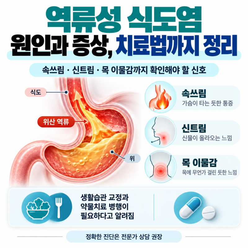 역류성 식도염 원인과 증상, 치료법까지 정리