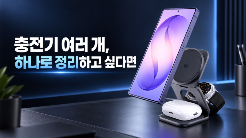 더베러 Qi2.2 3IN1 맥세이프 충전기, 갤럭시S26·폴드8·워치9 충전이 번거롭다면