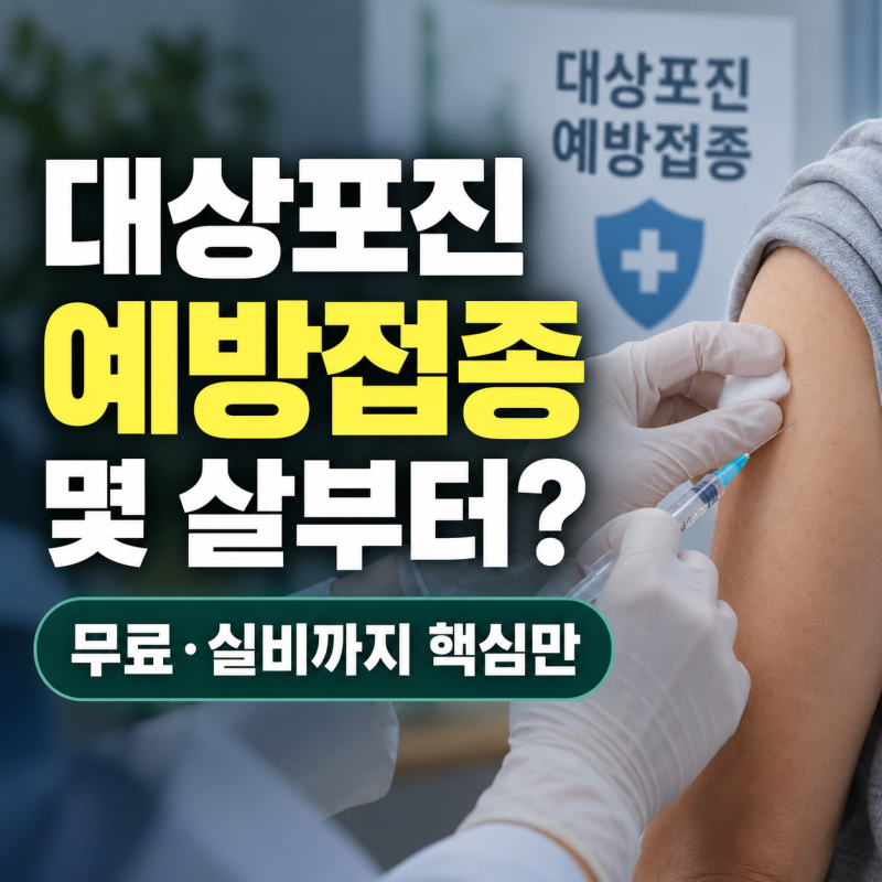 대상포진 예방접종 나이부터 무료 대상·실비 청구까지 총정리