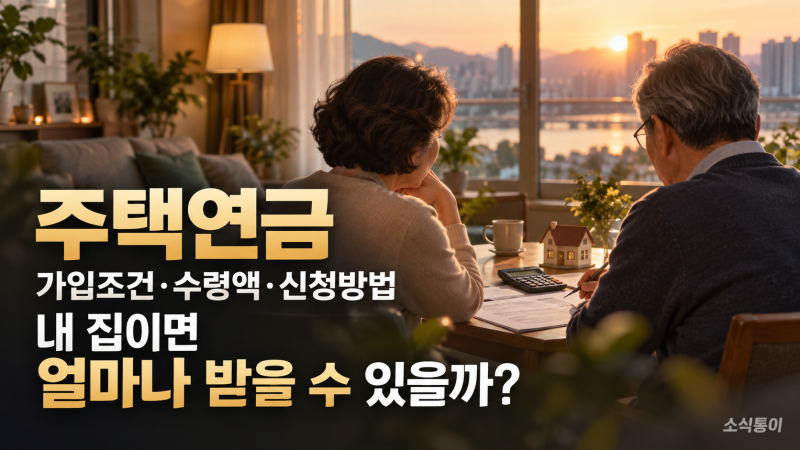 주택연금 가입조건·수령액·신청방법, 내 집이면 얼마나 받을 수 있을까?
