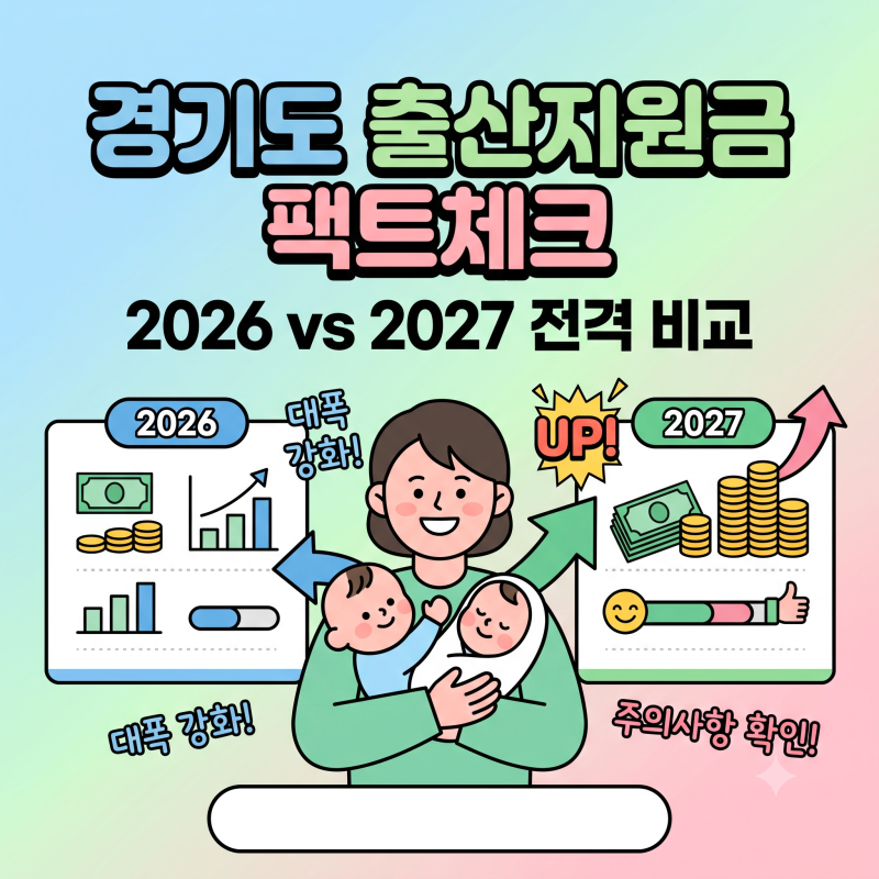 [2026 vs 2027] 경기도 출산지원금 정책 전격 비교: 무엇이 달라지고 좋아졌을까?