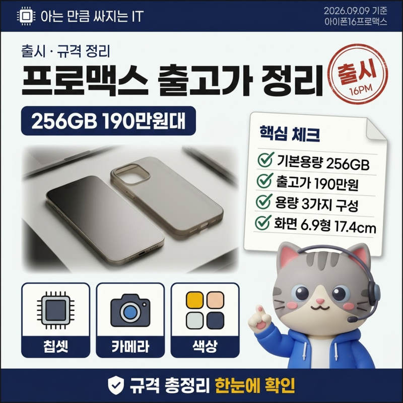 아이폰16프로맥스케이스 출시일 출고가 본체 규격 색상 정리