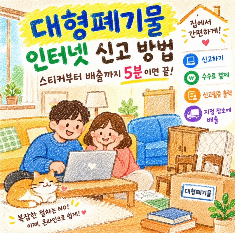 대형폐기물 인터넷 신고 방법｜스티커부터 배출까지 5분 만에 정리
