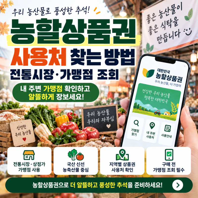 농할상품권 사용처 찾는 방법｜전통시장·가맹점 조회