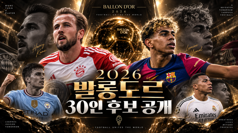 2026 발롱도르·영플레이어 후보 30인 공개｜우승 배당 1위는 케인? 야말?
