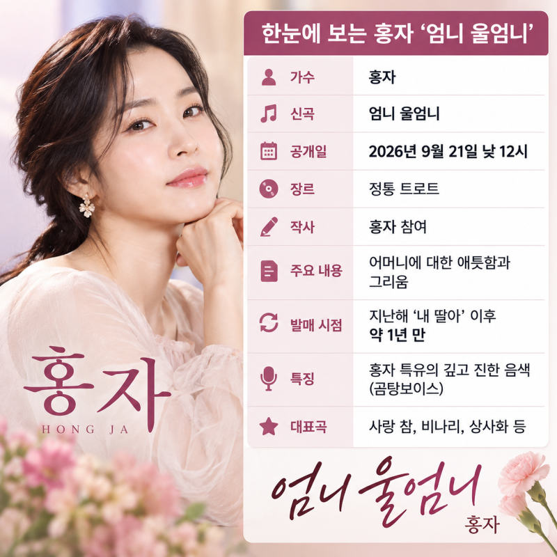 홍자, 1년 만에 돌아온다…직접 쓴 ‘엄니 울엄니’로 전할 어머니의 그리움