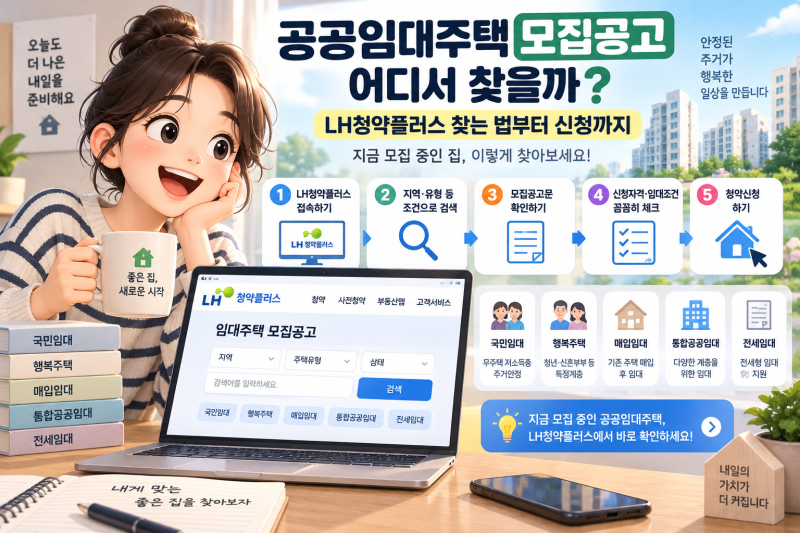공공임대주택 모집공고 어디서 찾을까?｜LH청약플러스 찾는 법부터 신청까지
