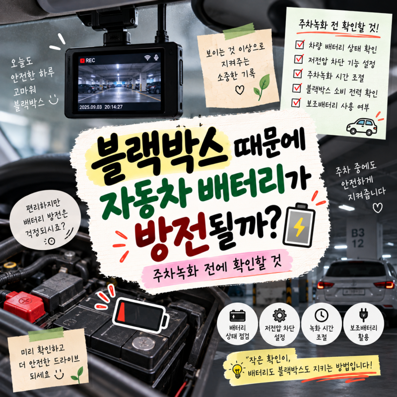 블랙박스 때문에 자동차 배터리가 방전될까? 주차녹화 전에 확인할 것