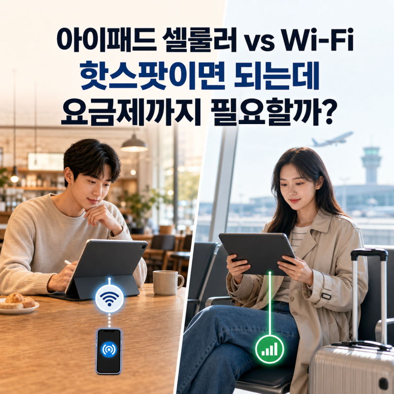 아이패드 셀룰러 vs Wi-Fi, 핫스팟 쓰면 되는데 요금제까지 필요할까?