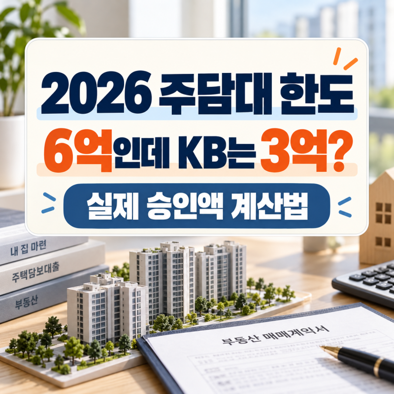 2026 주담대 한도 총정리｜15억 이하는 6억인데 KB국민은행은 3억인 이유