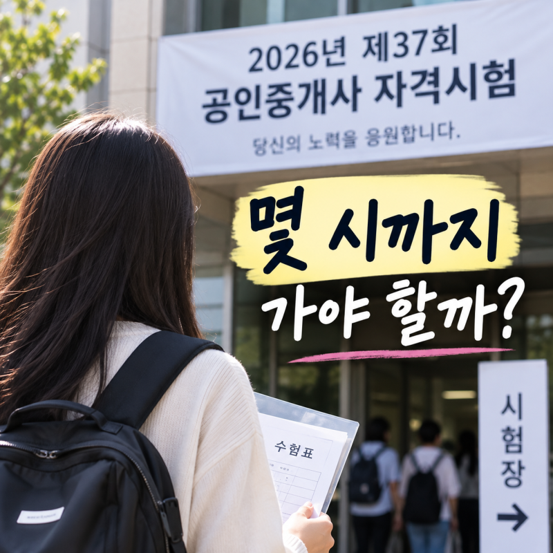 2026 공인중개사 시험시간 몇 시까지? 1차·2차 입실시간