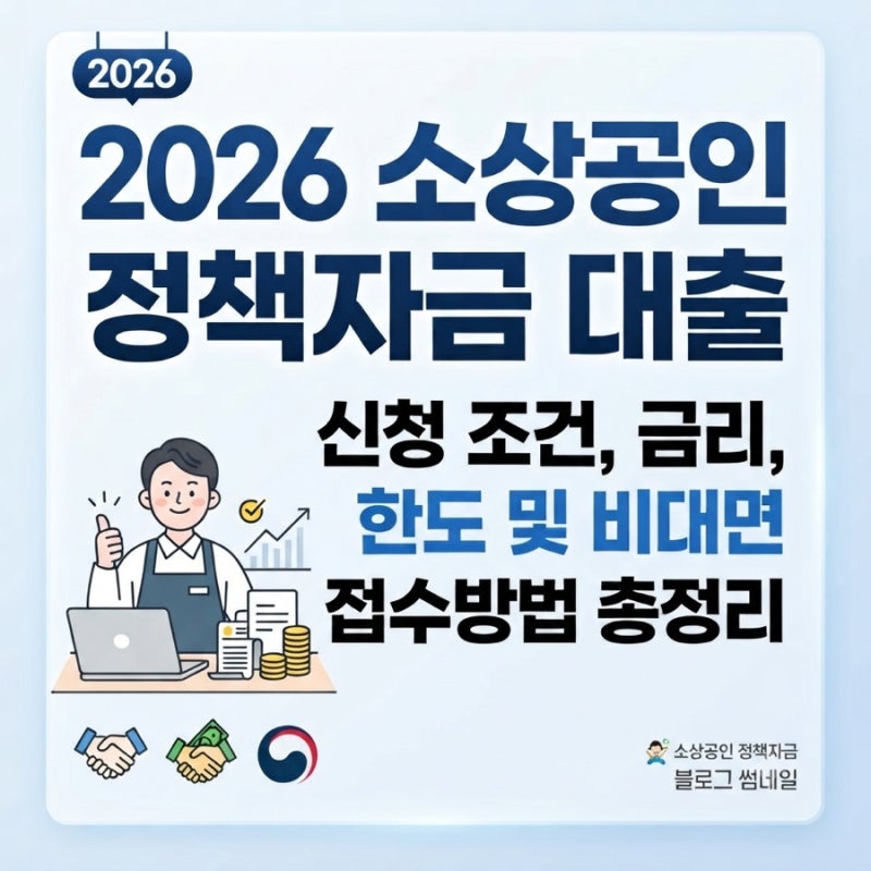 2026 소상공인 정책자금 대출 신청 조건, 금리, 한도 및 비대면 접수방법 총정리