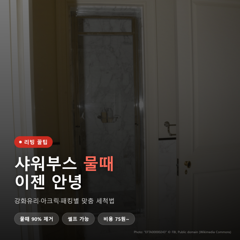 샤워부스 유리, 이걸로 다 없앴습니다 (물때 제거 방법)