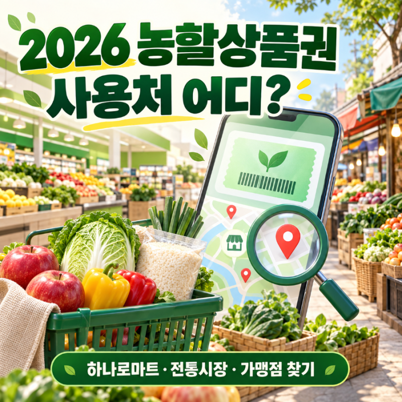 2026 농할상품권 사용처 어디? 하나로마트·전통시장·가맹점 찾는 법 총정리
