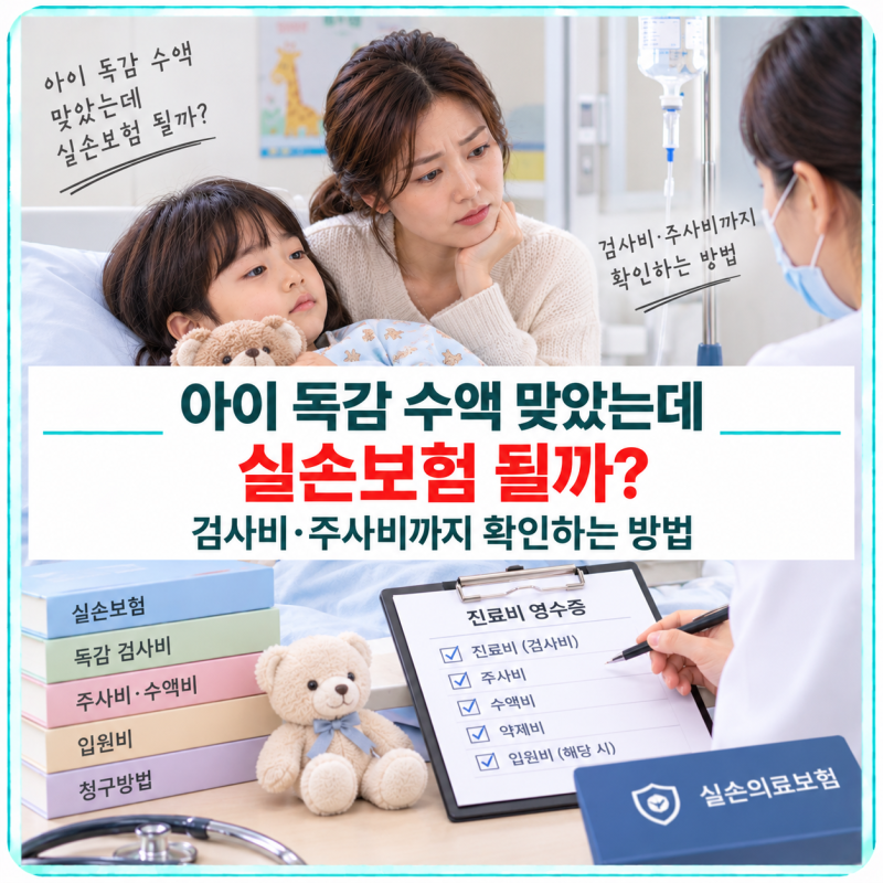 아이 독감 수액 맞았는데 실손보험 될까? 검사비·주사비까지 확인하는 방법