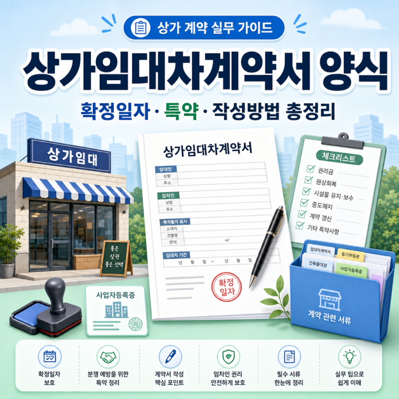 상가임대차계약서 양식｜확정일자·특약·작성방법