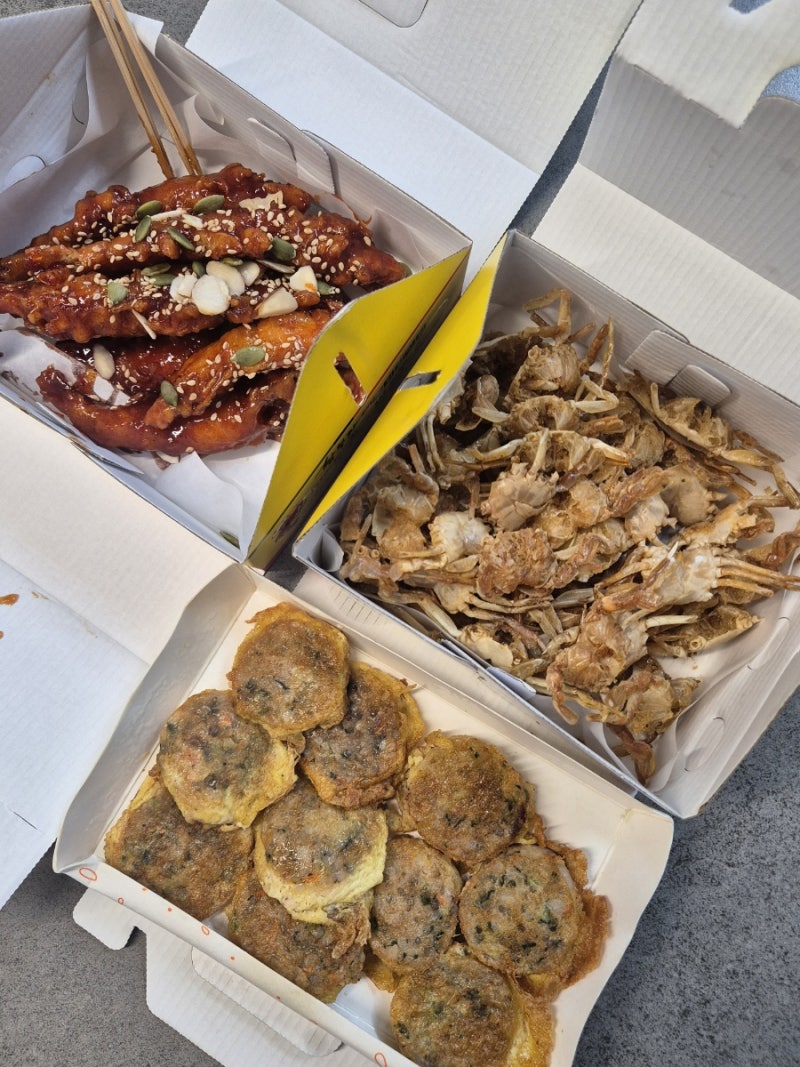 속초 중앙시장 맛집 오징어 순대 포장 황부자튀김 후기