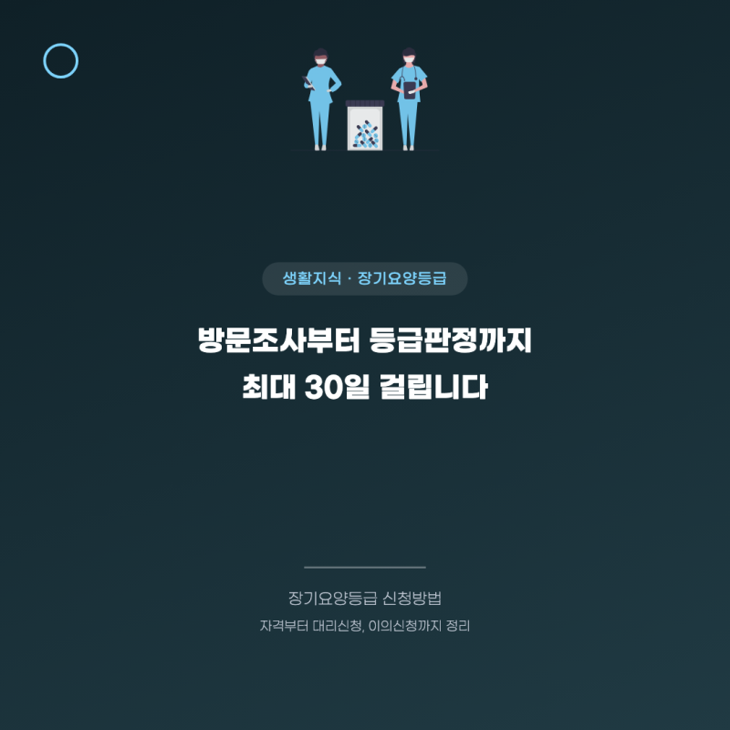 장기요양등급 신청방법, 방문조사부터 등급판정까지 30일 걸립니다