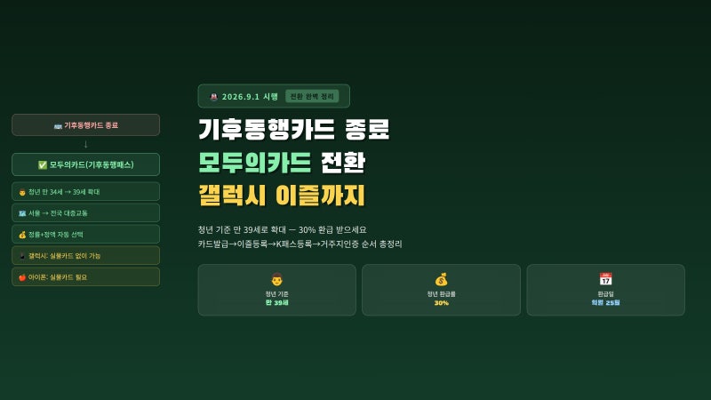 기후동행카드 종료, 모두의카드 전환. 갤럭시 이즐 등록까지