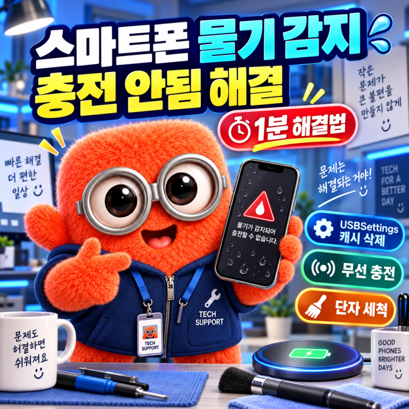 스마트폰 물기 감지 충전 안됨 1분 해결법: USBSettings 캐시 삭제부터 무선 충전 꿀팁까지