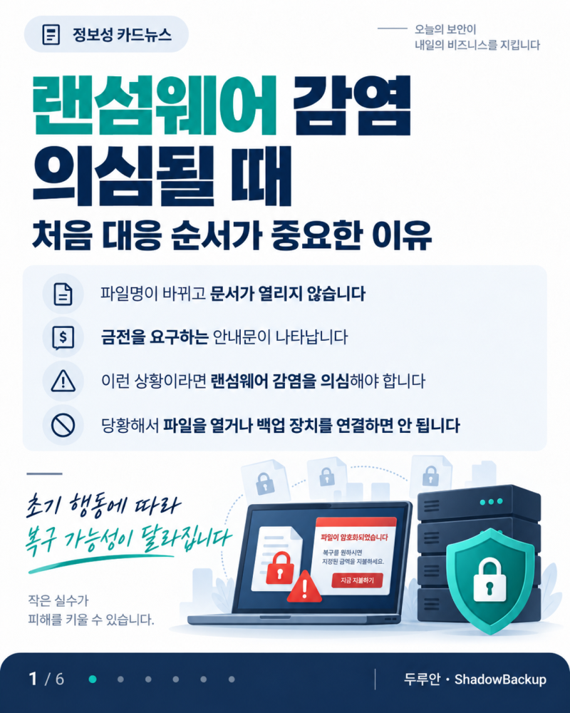 랜섬웨어 감염 의심될 때, 처음 대응 순서가 중요한 이유