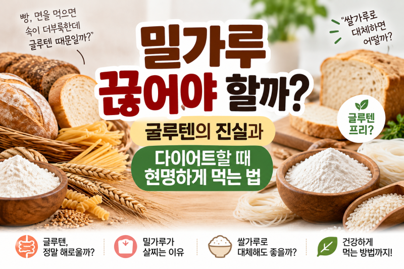글루텐, 진짜 몸에 해로울까? 다이어트할 때 밀가루 끊어야 하는 진짜 이유