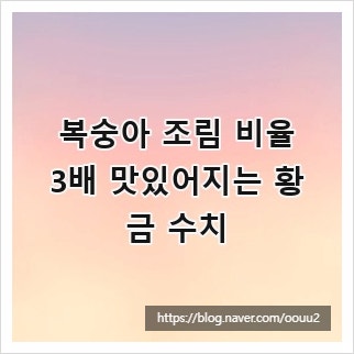 복숭아 조림 비율, 3배 맛있어지는 황금 수치