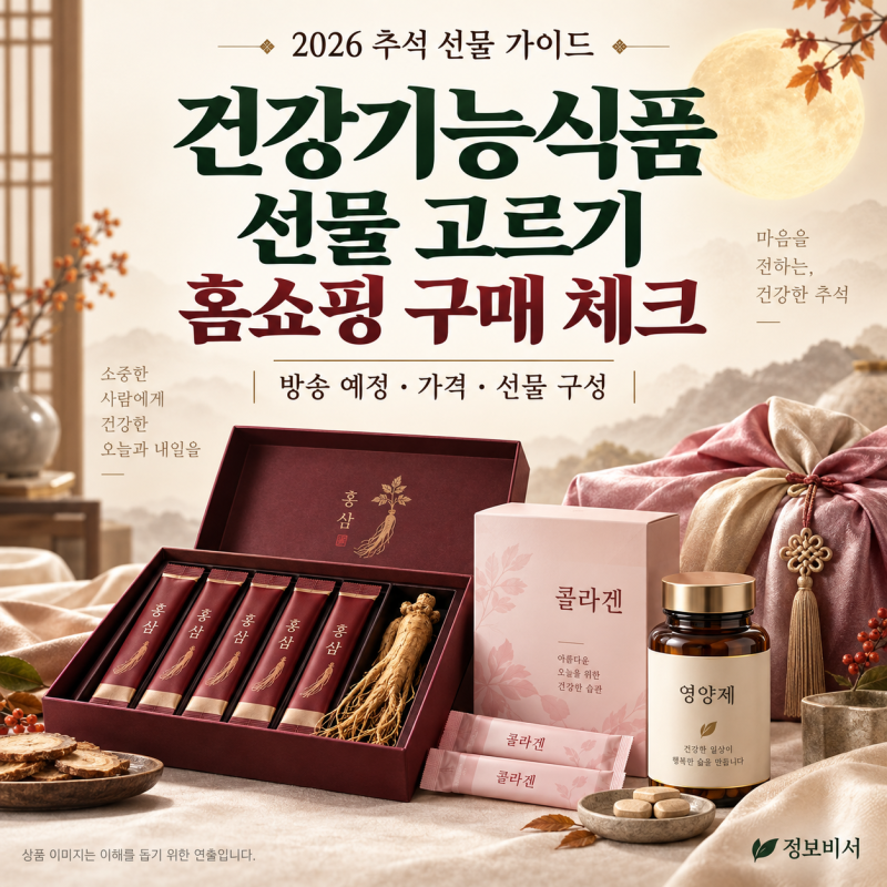 [건강레터] 2026 추석 홈쇼핑 건강 선물｜GS샵·NS홈쇼핑 방송 예정일 정리