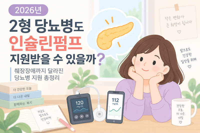 2형 당뇨병인데 인슐린펌프 지원받을 수 있을까?2026년 췌장장애까지 달라진 당뇨병 지원