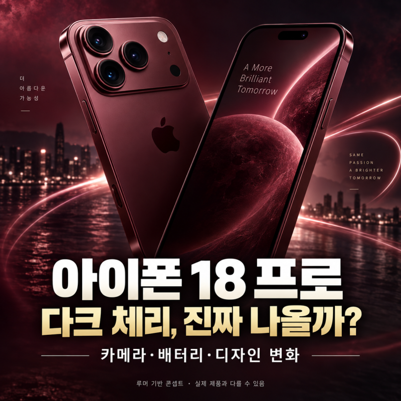 아이폰 18 프로, 다크 체리 진짜 나올까? 카메라·배터리·디자인 변화 총정리