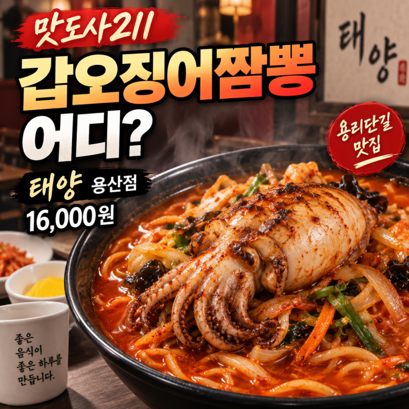 맛도사211 이원일 용산 맛집, 갑오징어짬뽕 어디? 태양 용산점 가격·위치 정리