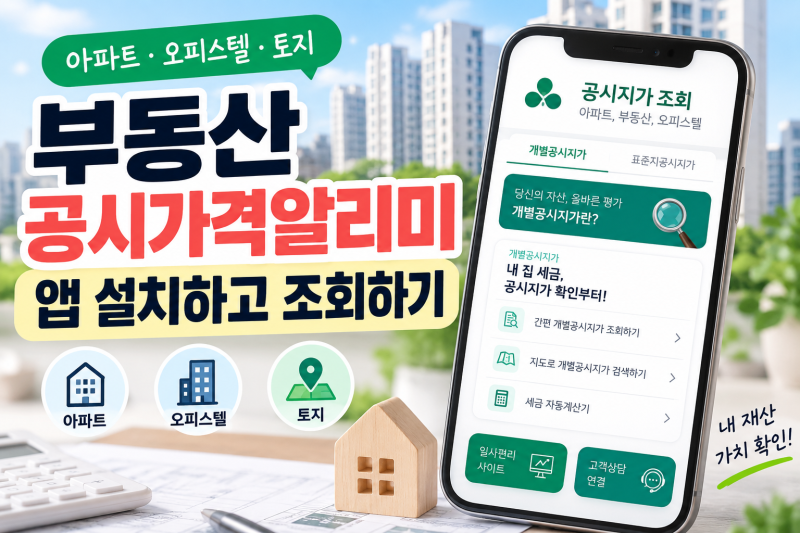 부동산공시가격알리미 조회 앱 설치｜아파트·오피스텔 조회방법
