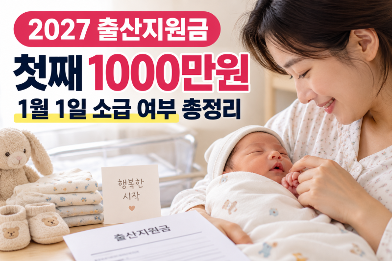 2027 출산지원금 첫째 1000만원, 1월 1일 소급 여부 총정리
