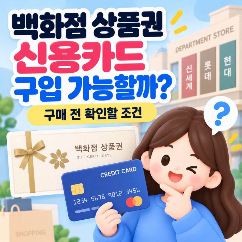 백화점 상품권 신용카드 구입 가능할까? 구매 전 확인할 조건