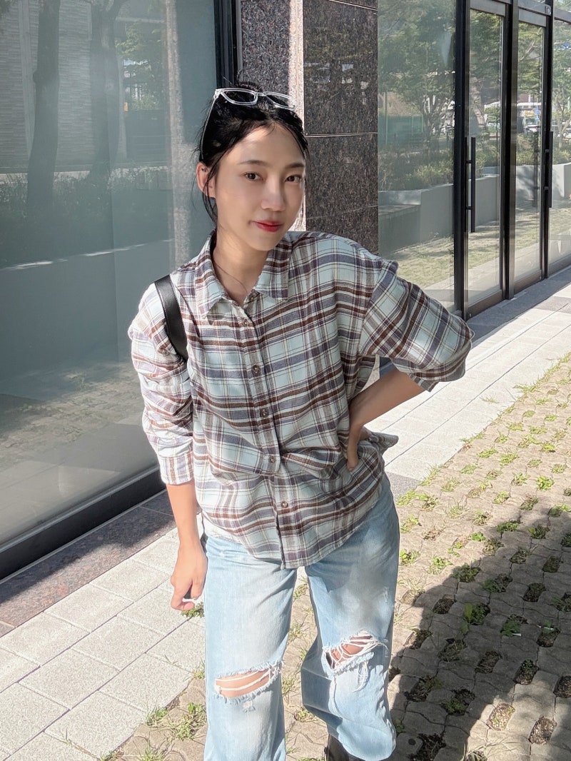 탑텐 플란넬 셔츠 루즈핏 여성남방 후기｜직접 입어보니 레이어드 가을코디에 딱