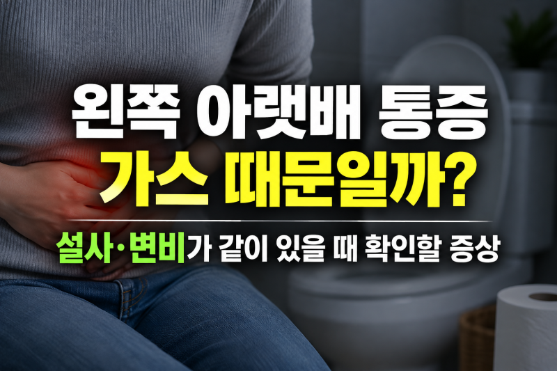 왼쪽 아랫배 통증 가스 때문일까? 설사·변비가 같이 있을 때 확인할 증상