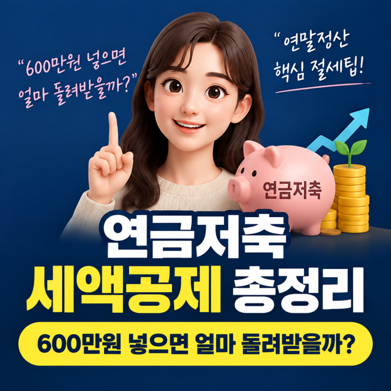 2026 연금저축 세액공제 총정리, 600만원 넣으면 얼마 돌려받을까?