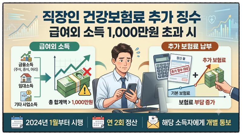직장인 건강보험료 추가 징수, 급여 외 소득이 1000만 원 넘으면 보험료 더 낸다? 아직은 아니....