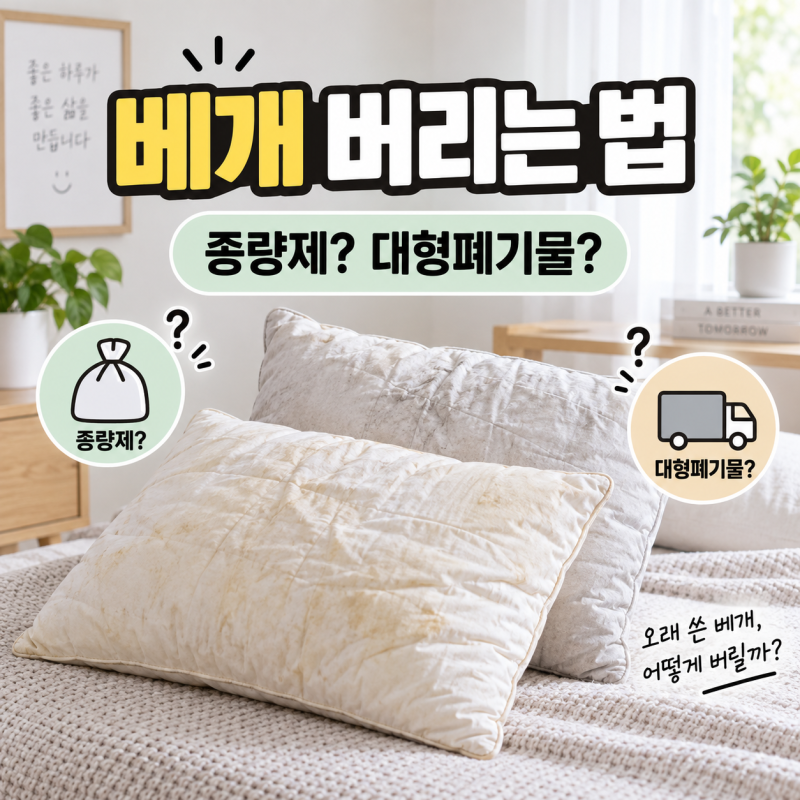 베개 버리는 법, 종량제봉투일까? 대형폐기물일까? 지역별 차이 정리
