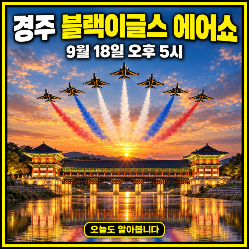 2026 경주 블랙이글스 에어쇼 총정리, 9월 18일 월정교 상공을 난다!