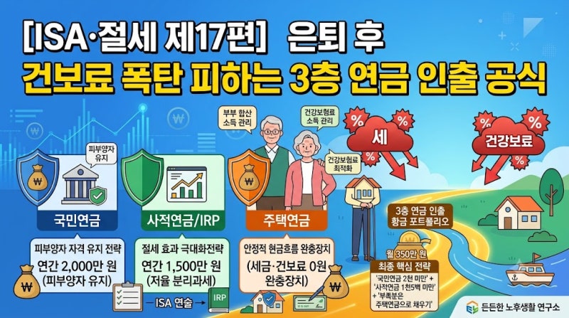 [ISA·절세 제17편] 은퇴 후 건보료 폭탄 피하는 3층 연금(국민+사적연금/IRP+주택연금) 최적 인....