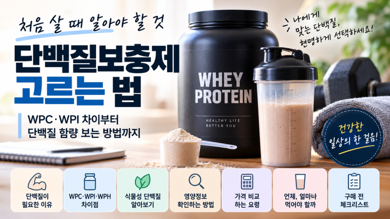 단백질보충제 처음 살 때 알아야 할 것｜WPC·WPI 차이와 단백질 함량 보는 법